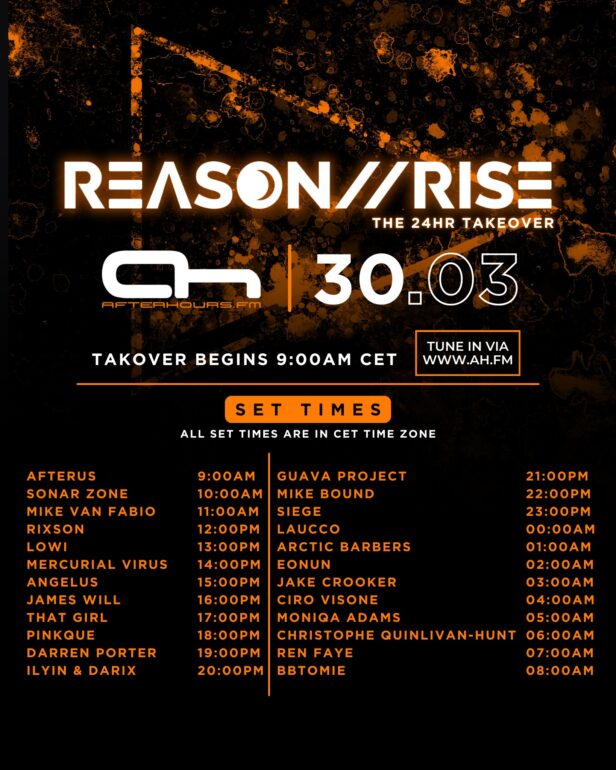 Reason 2 Rise 24h Takeover set times